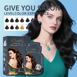 OEM Private Label bustina per <span class=keywords><strong>capelli</strong></span> colorante Shampoo colore per <span class=keywords><strong>capelli</strong></span> per 100% <span class=keywords><strong>capelli</strong></span> grigio piccolo pacchetto di piante estratto bolla colorante - Product Image 1