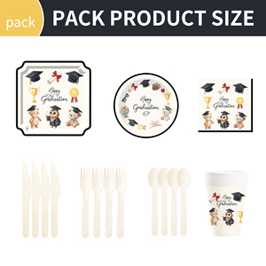 Platos, Vasos y Servilletas con Temática de Graduación DAMAI, Platos de Papel Desechables para Graduación, Artículos de Fiesta, Decoraciones, para 8 Personas - Product Image 6