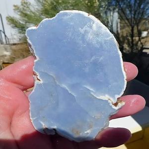 Vente en gros de plaques d'angélite naturelle, pierres précieuses, tranches de quartz, prix direct usine pour la décoration intérieure et les cadeaux, gravées au laser - Product Image 4