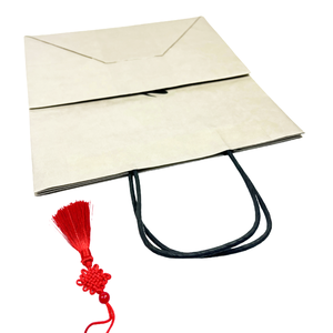 Cadeau au détail Logo Shopping Blanc Emballage Dubl Fourre-Tout Marchandise De Noël Poignée Corde Sacs En Papier À Biscuits Réutilisables - Product Image 3