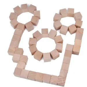 Unvollendete Hartholz blöcke Kleine quadratische Holzblöcke für Kunst handwerk Buchstaben blöcke Zahlen würfel Puzzle herstellung