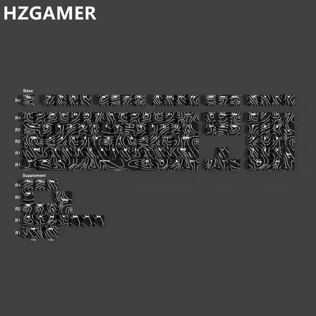 HZGAMER Topographic Keycaps CHERRY Profile Keycap DIY Sublimation PBT Keycaps