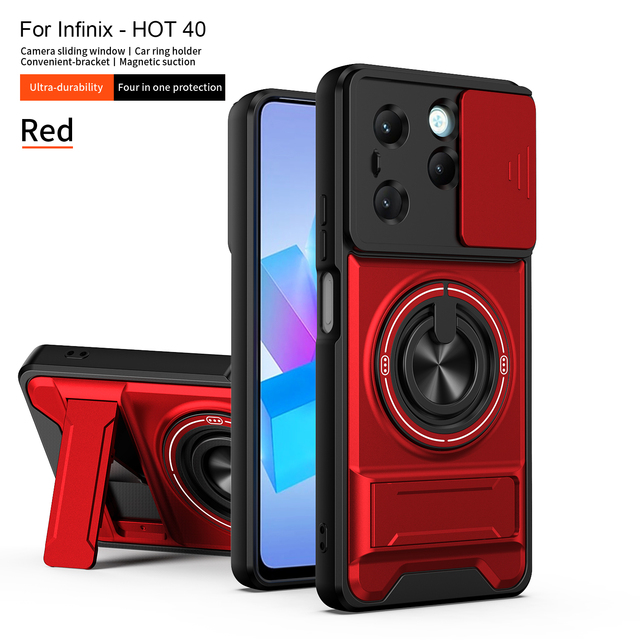 For Infinix Hot 40i Mobile Accessories Magnetic Cell Phone Protective Hard Armor Back Cover Case for Infinix Hot 40 Pro 4G
