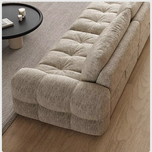 Canapé d'angle en L moderne de luxe, style nordique français, en tissu durable, pour salon et maison, idéal pour l'hôtellerie et les espaces de loisirs créatifs. - Product Image 3