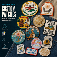 Patch tissé personnalisé avec logo, motif cœur, fleur, alphabet, haute densité, motif clair, lavable, doublure souple, fil de polyester, à coudre sur les vêtements