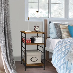 โต๊ะสูง3ชั้นแบบปรับได้เอง, ขาตั้งกลางคืนทำจากไม้ทันสมัยสำหรับห้องนั่งเล่นห้องนอนสำนักงาน - Product Image 4