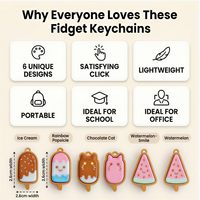 Porte-clés Clicker en chocolat imprimé en 3D pour le soulagement du stress, TDAH et anxiété, Jouets Clicker portables miniatures à bouton de pression pour le bout des doigts