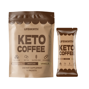 ライフワース ケトジェニックインスタントコーヒーミックス - 高性能エネルギー＆代謝サポート燃料 - Product Image 1