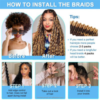 Vente en gros tresses Boho Curl en vrac cheveux humains pour le tressage sans trame vague profonde brut en vrac Boho cheveux humains tressage extension de cheveux