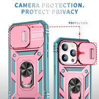 Coque de protection antichoc et anti-chute en TPU souple + PC, trois-en-un, avec anneau magnétique pour voiture, compatible avec les téléphones