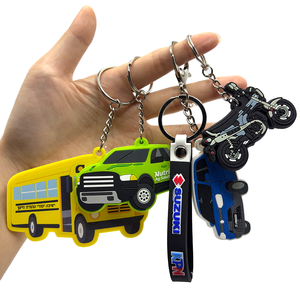 Porte-clés personnalisés en PVC pour véhicules, impression par transfert thermique, en caoutchouc souple, pour <span class=keywords><strong>voiture</strong></span>, bus, moto, OEM pour promotion et entreprise - Product Image 1