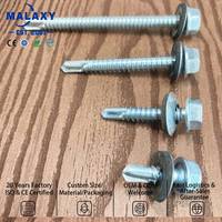 Tornillo Autoperforante MALAXY con Cabeza Hexagonal y Arandela EPDM, Tornillos para Techos Metálicos Galvanizados para Estructuras de Acero