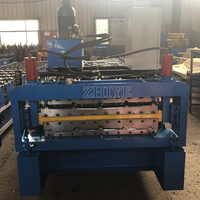 Machine de formage à froid pour tuiles de toiture à double couche émaillées 980&820 et tôles trapézoïdales, machine de formage à froid pour panneaux d'acier à double étage