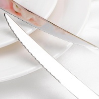 Ensemble de 6 couteaux à steak de luxe ultra-affûtés en or brillant, ensemble de couteaux à dîner de 9 pouces avec manche martelé, couteau de table 2 en 1, passe au lave-vaisselle