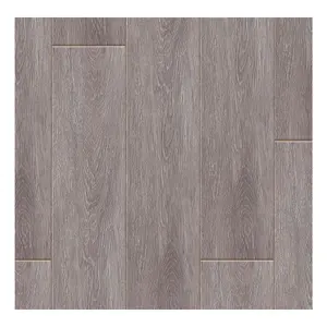 Sol en PVC grain de bois gris 2mm Revêtement de sol en vinyle de luxe Carreaux imperméables à peler et coller Autocollant Design Interior