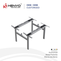 Bureau debout électrique réglable et extensible Henvo DF0022 - Design ergonomique contemporain en acier, hauteur modulaire, mémoire, verrouillage enfant