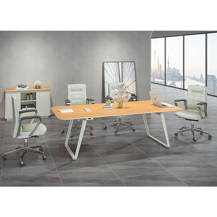 Fabricant de meubles Table de réunion de direction de luxe moderne et simple Meuble de bureau 10 places Table de conférence en bois