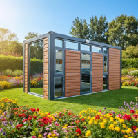 Maison de bureau préfabriquée moderne en kit avec conteneur de stockage en acier détachable pour immeubles de bureaux et hôtels