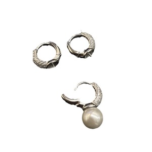 Qunlvsheng S925 Sterling Silver Diamond <b>Stud</b> Clip <b>Earrings</b> Hollow Circle Design For Women Everyday Wear - Product Image 5