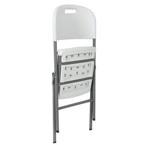 كرسي تخييم قابل للطي للاستخدام الخارجي بالجملة، كرسي بلاستيكي أبيض محمول قابل للطي - Product Image 3