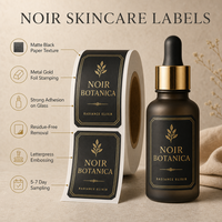 Étiquettes autocollantes en feuille d'or personnalisées pour l'emballage des flacons cosmétiques