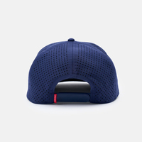 Casquette de golf respirante perforée au laser personnalisée, 5 panneaux, bleu marine, imperméable, casquette snapback sport