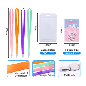 <span class=keywords><strong>Porte</strong></span>-<span class=keywords><strong>badge</strong></span> en plastique robuste Foska à accès rapide, couleurs assorties, avec fenêtres hautement transparentes des deux côtés pour l'école - Product Image 2