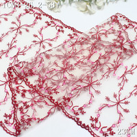 Lot de tissu en dentelle brodée de 23 cm, motif petit cœur rose, en maille blanche, pour lingerie féminine