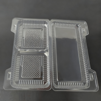 Boîte à gâteaux et gaufres en PET PP transparent et recyclable, à charnière, avec couleur et forme personnalisables et service OEM pour l'emballage alimentaire