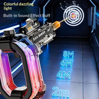 Pistolet à eau électrique automatique avec lanceur annulaire, lumières colorées et effets sonores, jouet de tir extérieur pour enfants garçons et filles