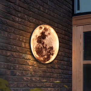 Lámpara de Pared Exterior Impermeable con Forma de Luna, Luz Decorativa para Jardín, Patio, Balcón, Porche - Product Image 2