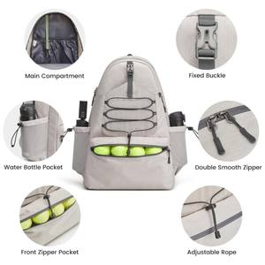 Factory <b>Large</b> Capacity 2 Tones Polyester Tennis Racket Bag for Men and <b>Women</b> Tennis <b>Backpack</b> for 2 Rackets and Shoes - Product Image 2