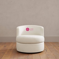 Canapé en tissu velours moderne Yicheng, coussins blancs, base en bois, fauteuil lounge, fauteuil individuel, provenant d'un fournisseur chinois