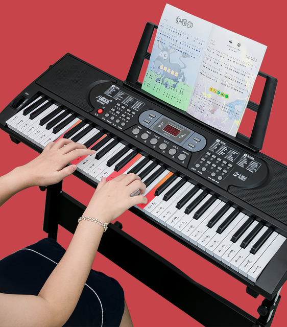 MY MUSIC MY-669D Portable Beginners Digital Piano 61 Lighted Keys Electric Organ Electronic Keyboard Musical Instruments on Sale