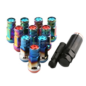 Rainbow Color Aluminum 10Pcs Blox Spike Wheel <strong>Lug</strong> <strong>Nuts</strong> Customized With logo - Product Image 1