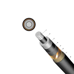 15kv Cable Price Power Cable 1Cx#500kcm XLPE 15KV Cu/xlpe/CWS/CTS/PVC Single Copper Core XLPE Insulated With Water Blocking Powder PVC PE Sheath
