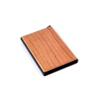 Dompet Kartu Otomatis Anti-magnetik Ramah Lingkungan dengan Logo Custom Kantong OPP Kayu