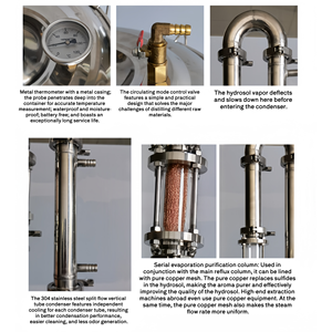 Distillateur d'huiles essentielles électrique commercial en acier inoxydable 15L-98L, équipement de distillation sous vide avec moteur pour 50L - Product Image 3