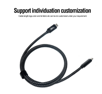 Kabel USB4 tipe-c dengan desain bercahaya 40Gbps PD100W 5A kabel koaksial Chip Emark cerdas tembaga murni pengisian cepat