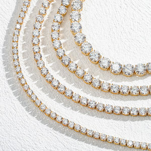 लैब डायमंड राउंड 1.9 मिमी 2.9 मिमी 3.2 4.1 मिमी डीएफ बनाम स्टारडम के पास आई कार्ड 10k <span class=keywords><strong>14k</strong></span> 18k सोने के पहले से ही हल्के सोने की टेनिस श्रृंखला है। - Product Image 1