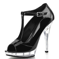 Femmes gothique 13cm Peep Toe plate-forme pompes grande taille talons fins danseuse exotique bande pôle danse Sexy fétiche modèles passerelle Punk