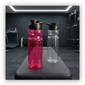 Plastic Reusable <b>Water</b> <b>Bottle</b> Set Clear and <b>Pink</b> Color Modern Style for Outdoor Activity 700ML - Product Image 2