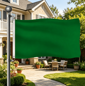 Drapeau rectangulaire personnalisable Yabee en polyester vert, durable, résistant aux intempéries, écologique, impression par sublimation couleur pour fêtes - Product Image 6