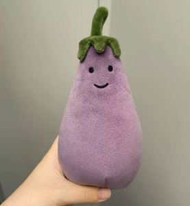 Muñeco de Peluche Morado Vibrante con Forma de Berenjena, Pequeño, Antiestrés, Tipo Oso, de Algodón PP, Simulación de Vegetal, Muñeco que Cambia de Expresión - Product Image 1