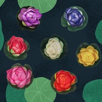 Fleurs de lotus artificielles flottantes, plantes de nénuphar DIY, feuilles de lotus pour mariage, décorations flottantes pour piscine et aquarium