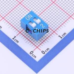 KH-BM2.54B-2P DIP Switch Through hole Component (THT) Switch 2 2.54mm Blue - Product Image 1