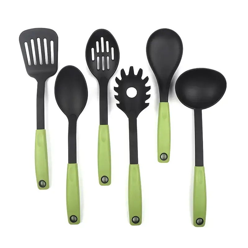 Utensílios básicos nylon PP lidar com Nylon função Cookware Set Food grade Nylon utensílios conjunto opção de preço baixo