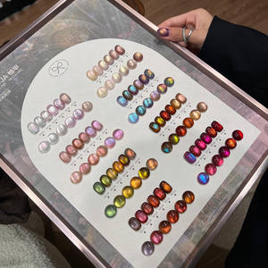 Vernis à ongles gel œil de chat rose pêche 15 ml, imperméable, salon de manucure, perles de verre bouillies à l'eau avec <span class=keywords><strong>nuancier</strong></span>, design artistique DIY - Product Image 1