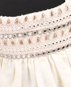 Conjunto de Falda Estampada y Top Bordado para Niñas, Blanco y Azul, Ropa Étnica para Fiestas Infantiles (0-6 Meses a 14 Años) - Product Image 3