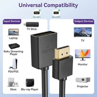 Câble d'extension HDTV tressé court avancé 4K 60Hz mâle-femelle pour Roku Fire TV Stick et Hub